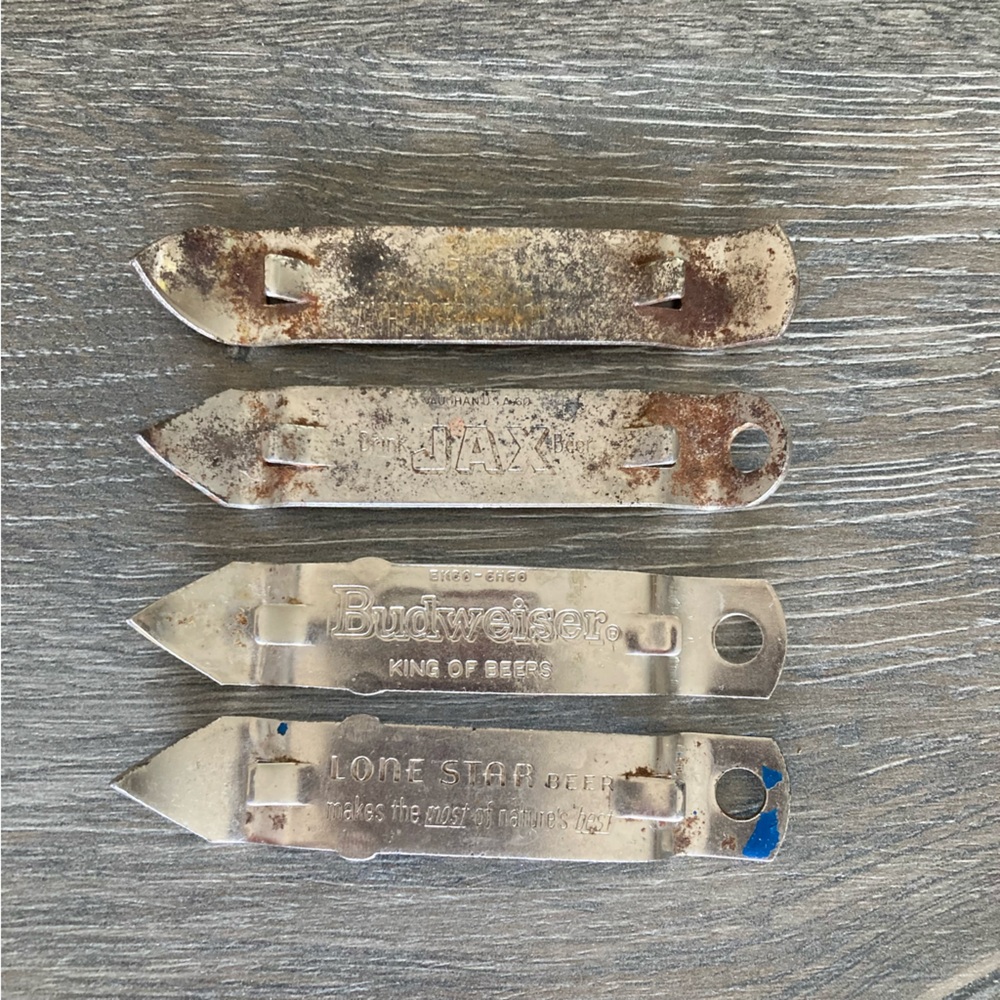 Vintage Beer Bottle Openers Budweiser, Lone star Beer, Jax, Anheuser Busch